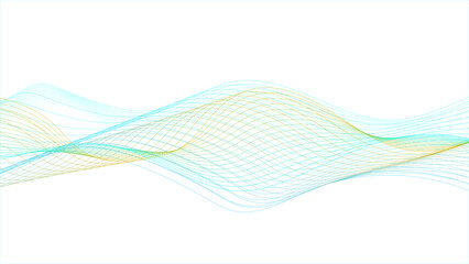 Abstract blue and yellow lines on white background. Abstract colorful flowing wave lines isolated on white background. 