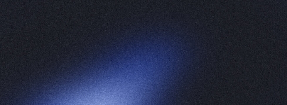 blue white illuminated wave on black, grainy color gradient background, noise texture effect, copy space