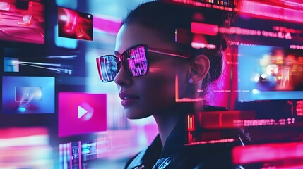 12. A collage of various online ad formats like banner ads, video ads, and social media promotions