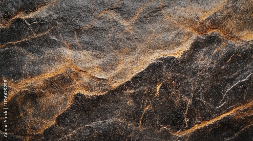 Poster dark stone surface texture with veins and patterns for natural backdrop or design usage