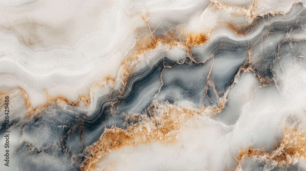 Poster elegant marble surface featuring intricate patterns in soft gray and warm brown hues ideal for inter