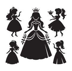 Princess silhouette vector illustration