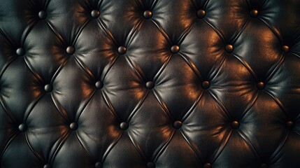 Fototapeta premium Luxury tufted leather upholstery background with intricate pattern highlighting depth and texture. Ideal for interior design and decor themes.