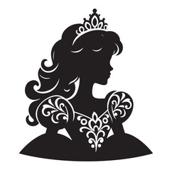 Princess silhouette vector illustration
