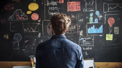 22. A creative digital marketing workspace with a focus on brainstorming ad ideas