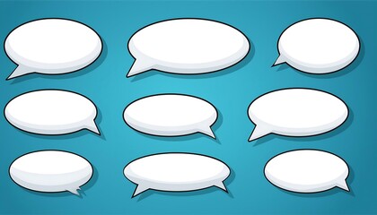 Cartoon speech bubble set for comic book, dialog, communication, and message design