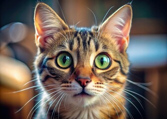Obraz premium Surprised Cat Portrait Photography: Pet Photo, Amazing Cat Eyes, Feline Expressions, Cute Kitty, Adorable Cat, Funny Cat Face, Pet Portrait, Animal Photography
