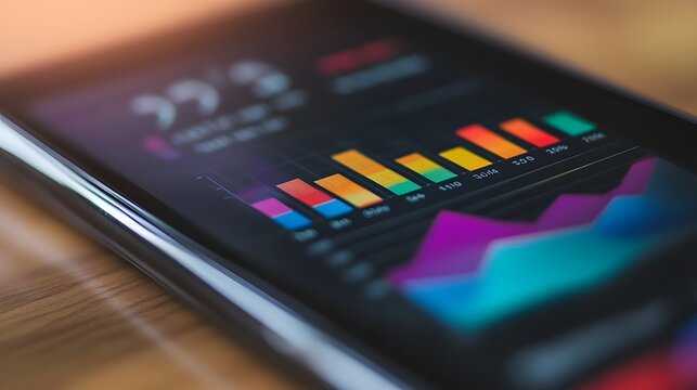 34. A close-up of a smartphone displaying an ad with interactive features and engagement metrics