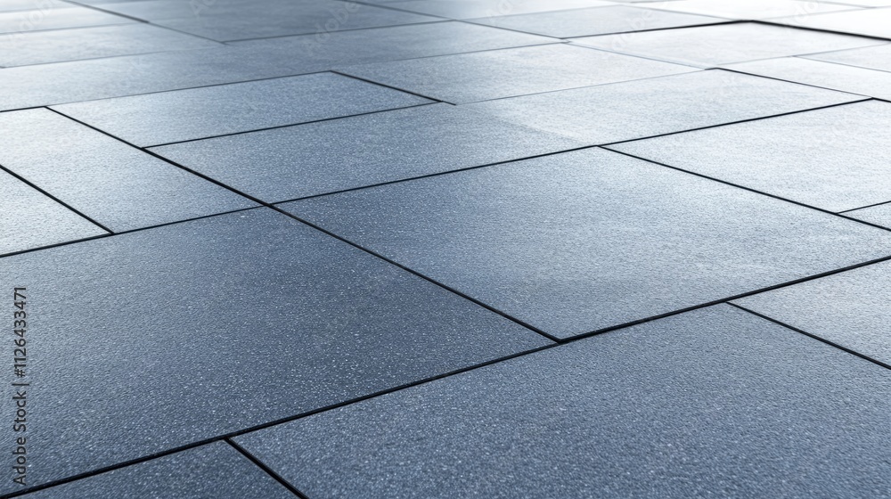 Poster textured paving blocks arranged in a geometric pattern on a smooth, modern surface for architectural