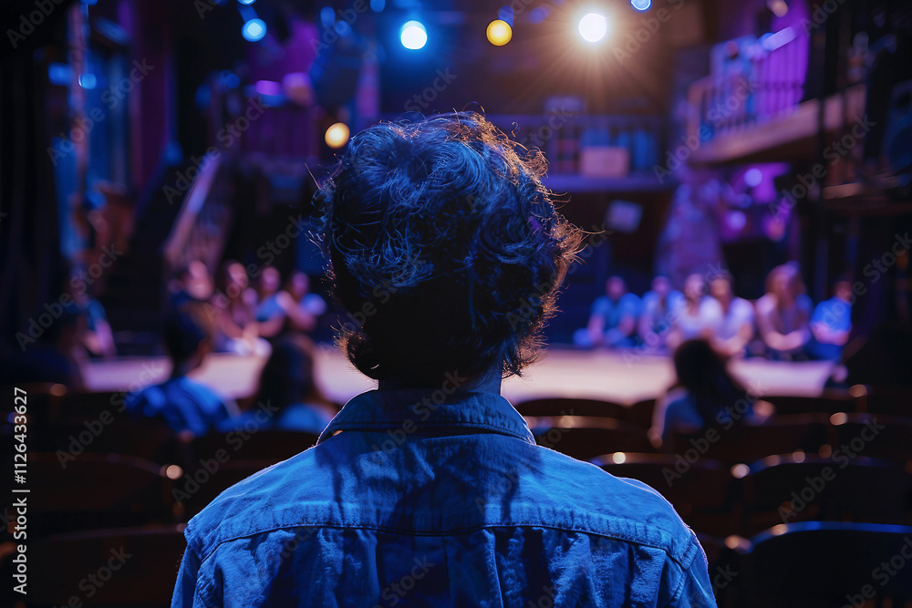 Poster performance on theatre stage generative ai image