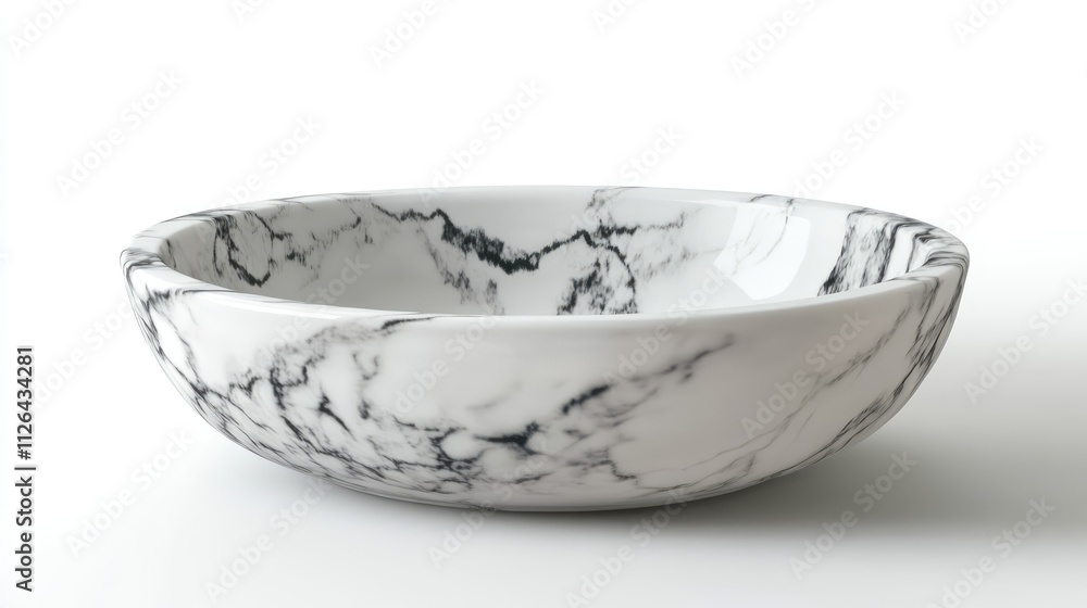 Aufkleber marble washbasin with elegant design showcasing intricate patterns on a pristine white background fo