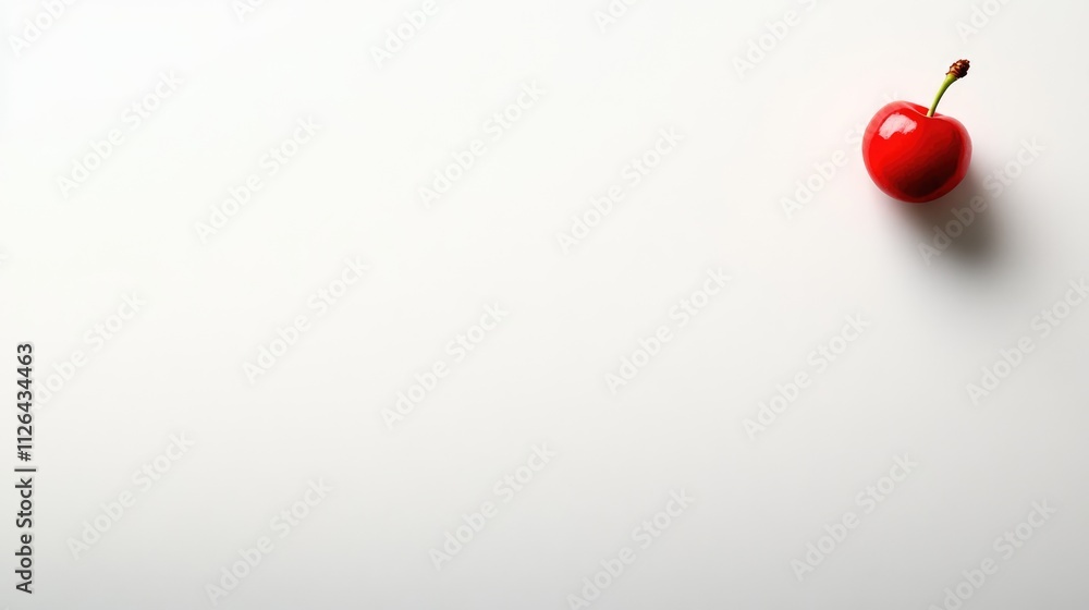 Poster vibrant red cherry isolated on a clean white background showcasing freshness and simplicity in a min