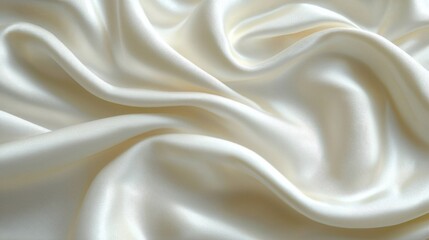 Obraz premium Luxurious Cream Satin Fabric Drape Smooth Texture Elegant Background