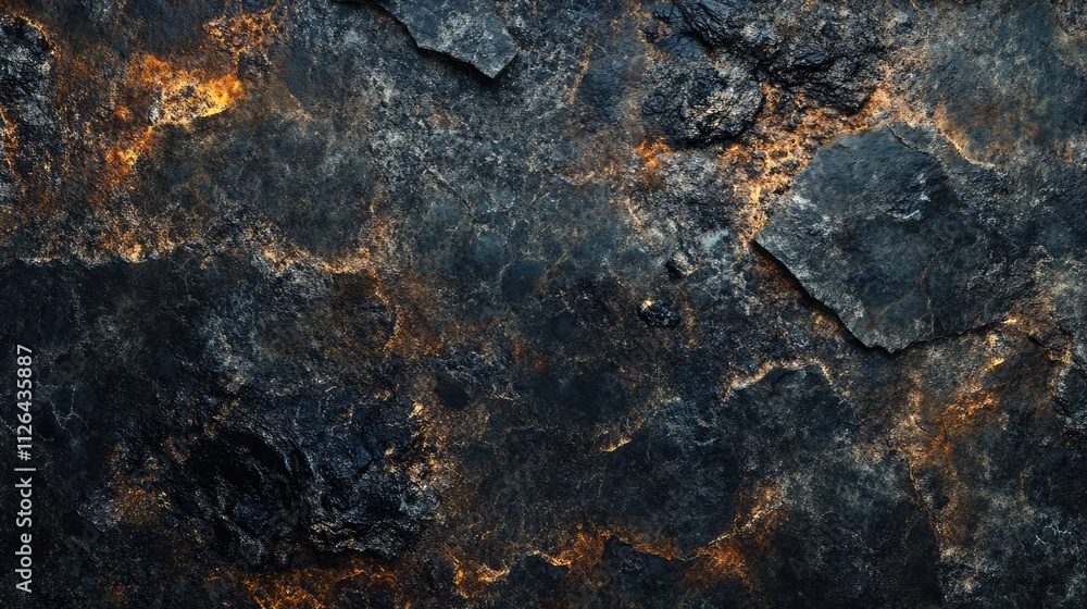 Poster dark stone texture with luminous highlights perfect for backgrounds in design and art projects showc