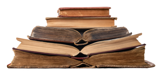 stack of old books