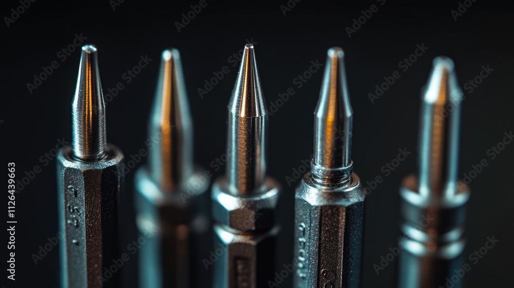 Poster replaceable screwdriver bits displayed in close-up highlighting their precision and design for effic