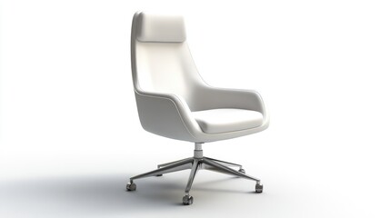 Fototapeta premium modern ergonomic office chair on a white background minimalistic design concept