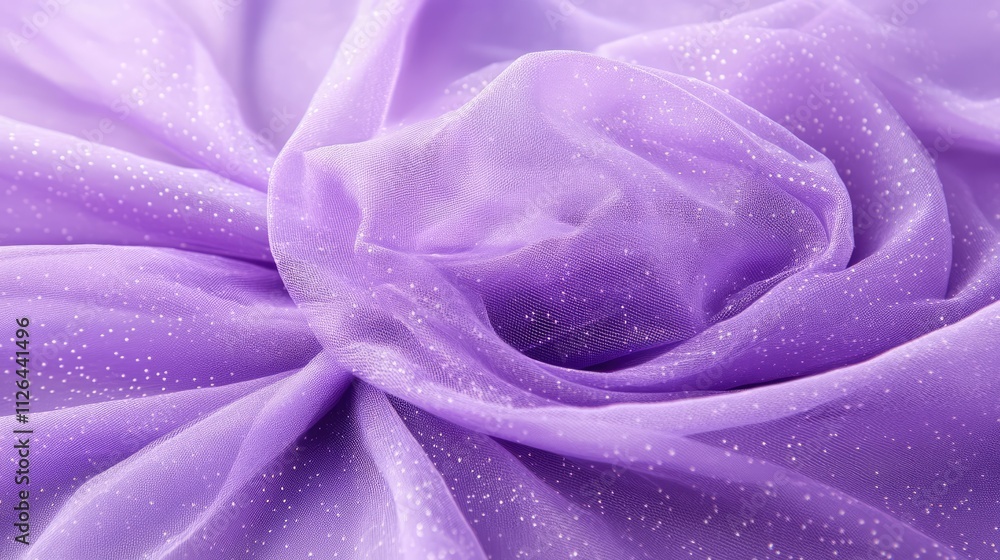 Poster soft purple tulle fabric texture with subtle glitter details creating an elegant background design f