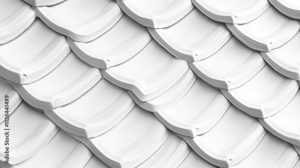 Poster textured background of overlapping white clay tiles, featuring smooth curves and clean lines, ideal 
