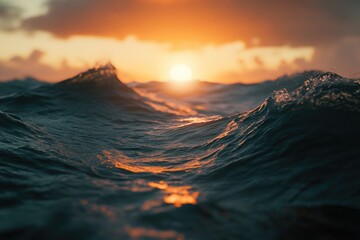 powerful ocean wave crashes against the rocky shore, capturing nature's raw strength and energy. The dramatic movement symbolizes resilience, change, and the unstoppable force of nature