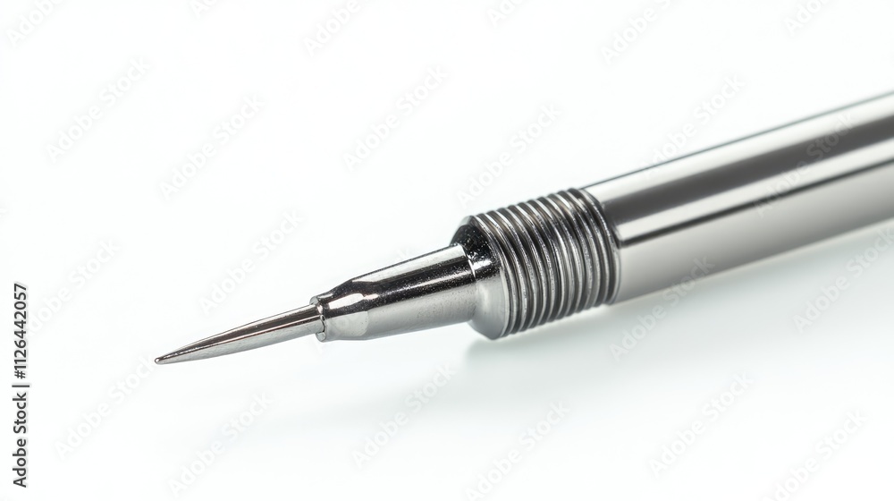 Poster screwdriver bit with mirror reflection showcasing precision engineering on a clean white background