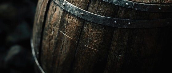 Fototapeta premium The background is made of old wooden barrels