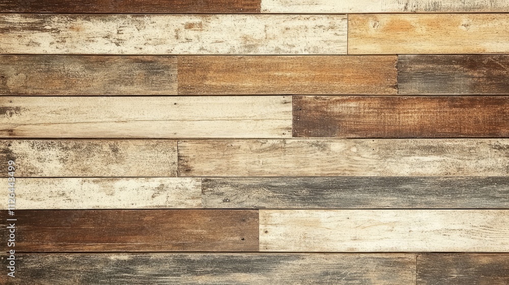 Poster wood planks background in various hues suitable for design projects showcasing rustic texture and wa