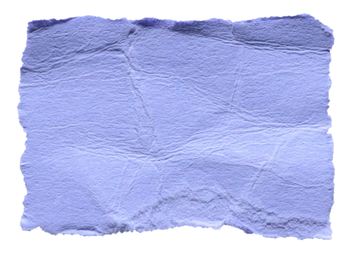 Purple violet crumpled wrinkled torn piece of blank paper note cardboard with texture and copy space, close up transparent png background isolated cut out design element - Powered by Adobe