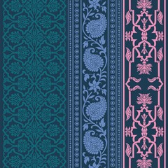 wedding card design, traditional paisley floral pattern , royal India	