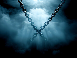 Iron chains symbolize freedom and liberation