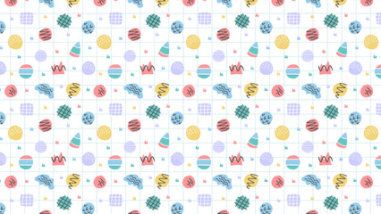 Cute seamless pattern colorful hand drawn background designs