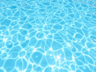Obraz premium Clear blue water in a sparkling swimming pool on a sunny day, relaxation