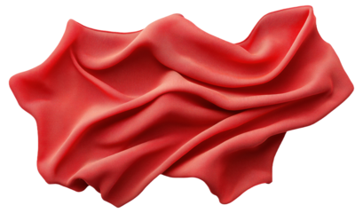 Flowing red fabric with soft folds and curves