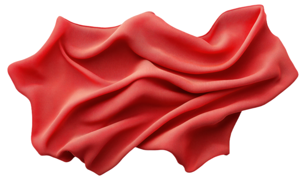 Flowing red fabric with soft folds and curves