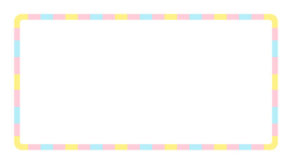 ポップなパステルカラーの縞模様のフレーム - シンプルでかわいいバナーのテンプレート - 16:9