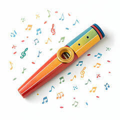 A vibrant kazoo with a colorful finish, offering fun, playful tunes,