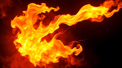 Split Flames in Sci-Fi Style with Vibrant Orange and Yellow
