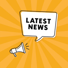 Latest News with Bubble Speech Social Media Template Illustration