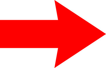 Right arrow, red bold arrow, simple arrow vector