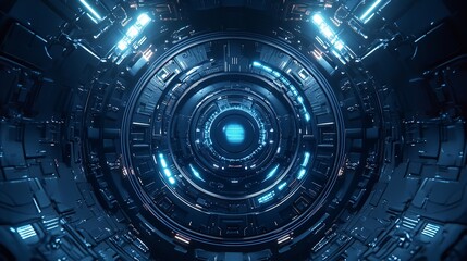 Obraz premium Abstract Vector Blue Technology Concept Background