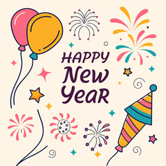 Happy New Year vector illustration