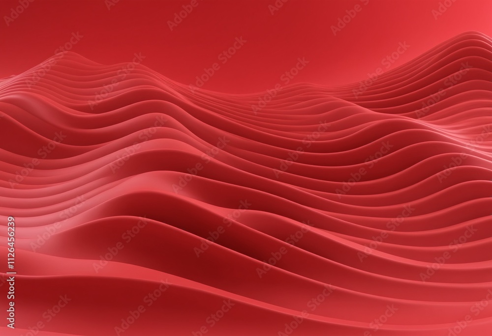 Aufkleber red wave 3d abstract background