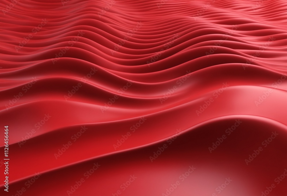 Poster red wave 3d abstract background