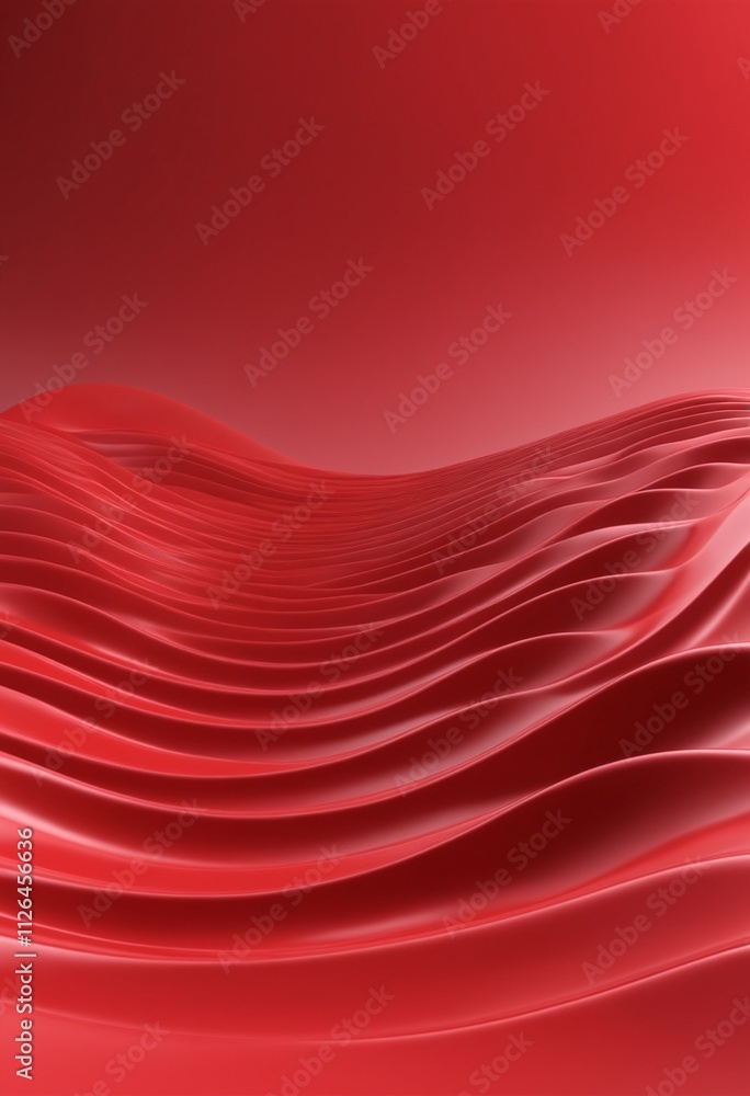 Poster red wave 3d abstract background