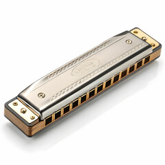 A classic harmonica with metal cover plates