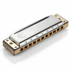 A classic harmonica with metal cover plates