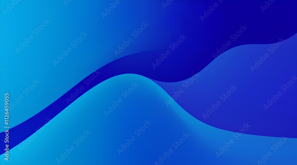 Poster smooth abstract blue waves with a modern gradient design