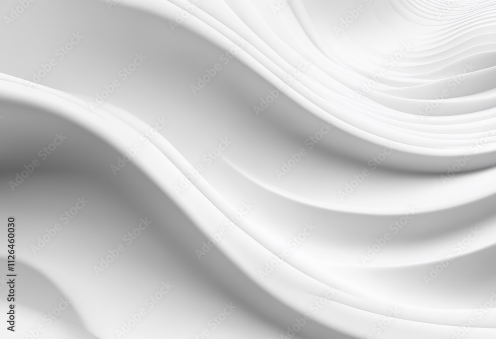 Poster white wave 3d abstract background