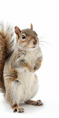 Obraz premium Forest Squirrel Posing Against a White Backdrop