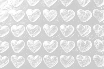 Fototapeta premium Patterned heart black white png texture overlay, transparent background